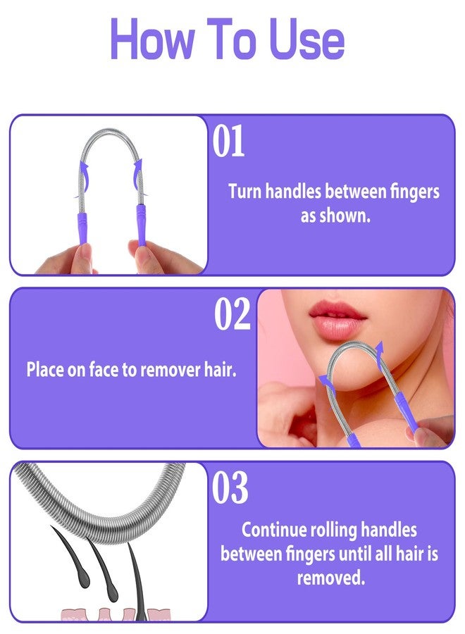 Guduling 6pcs Hair Removal Spring, Face Threading Tool, Spring Hair Remover for Face, Spring Facial Hairs Remover for Women Removing Hairs on The Cheeks, Neck, Upper Lip and Chin - Image 4